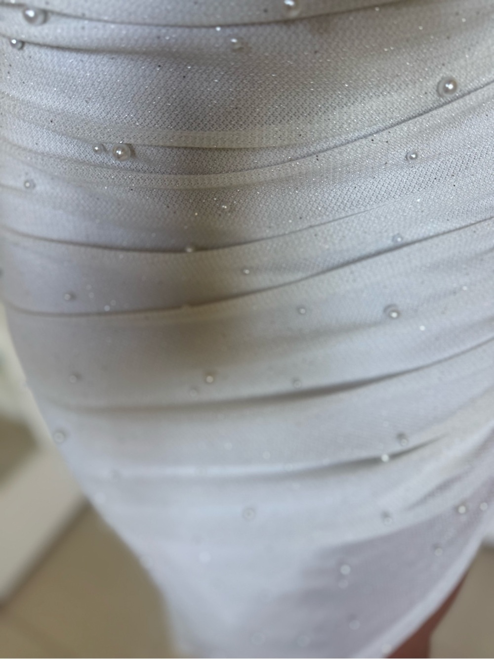 Hello Molly White Pearl-Embellished Asymmetric Skirt Set - Picture 5 of 5